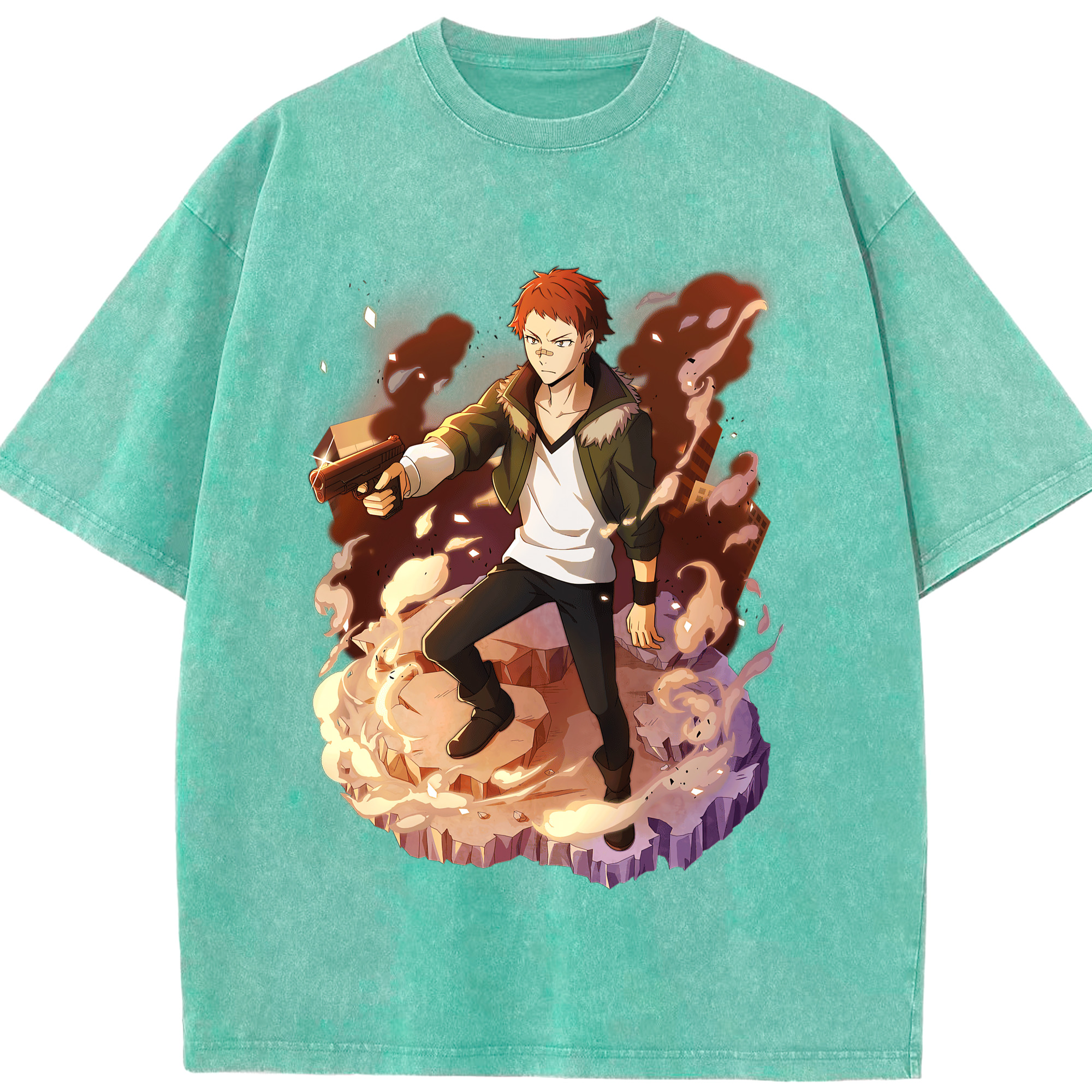 （画像用） 文豪ストレイドッグス Bungo Stray Dogs 綿100% ヴィンテージ風 半袖Tシャツ（フロントプリント）